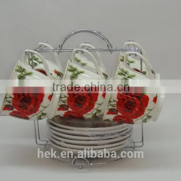 Factory Directly Sale Modern Tea Cup and Saucer Flower Color photo-6