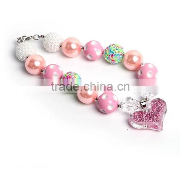Top Quality Wholesale Price Colored Crystal Ruby Heart Fashion Jewelry Necklaces for Girl photo-3