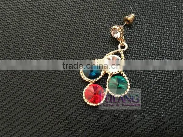 Retro Exaggerated Diamond Flower Earrings Multicolor Drop Earrings photo-3