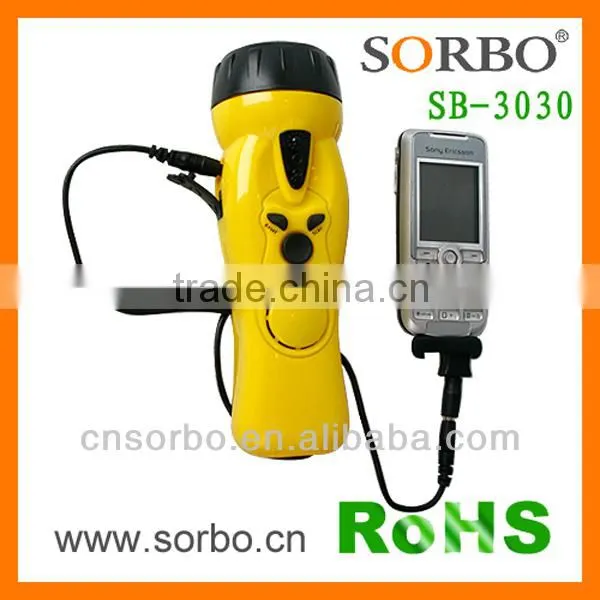 2016 Fashion Newest Style Unique Design Super Bright White LED Solar Flashlight With Hand Crank photo-4
