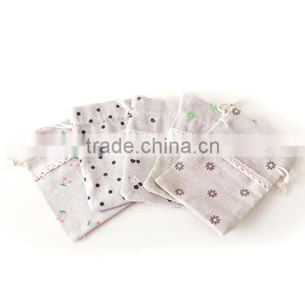2015 Christmas Jute Drawstring Gift Pouch Bag photo-3