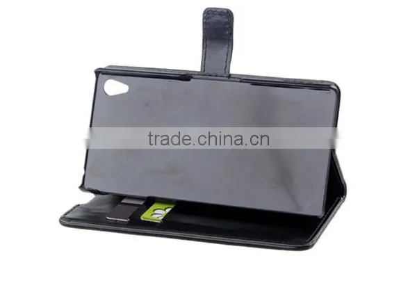 High Quality Stand PU Leather Pouch Wallet Case For Sony Xperia Z4 photo-6
