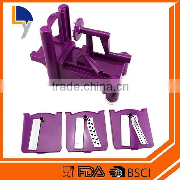 New Design Product Factory Sale Tri-Blade Plastic Spiral Vegetable Slicer Cutter