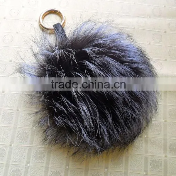Wholesale Fox Fur Pom Poms With Keychain