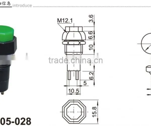 Waterproof Push Button Switch 0.3A 50V Switch,Red Button Push Switch N/O 3V 6V 9V 12V 24V Momentary Type 4 Car Boat photo-2