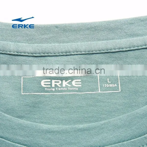 ERKE 2015 Summer Wearing Mans Casual Round Neck Full Cotton Short Sleeve t Shirt With Simple Pattern Wholesale/OEM photo-5
