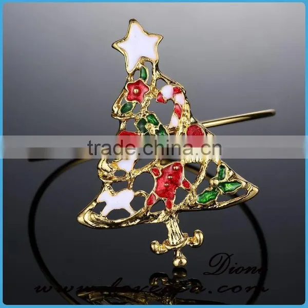 Merry Christmas Party Gift Charms Gold Christmas Tree Bracelets Bangle photo-3