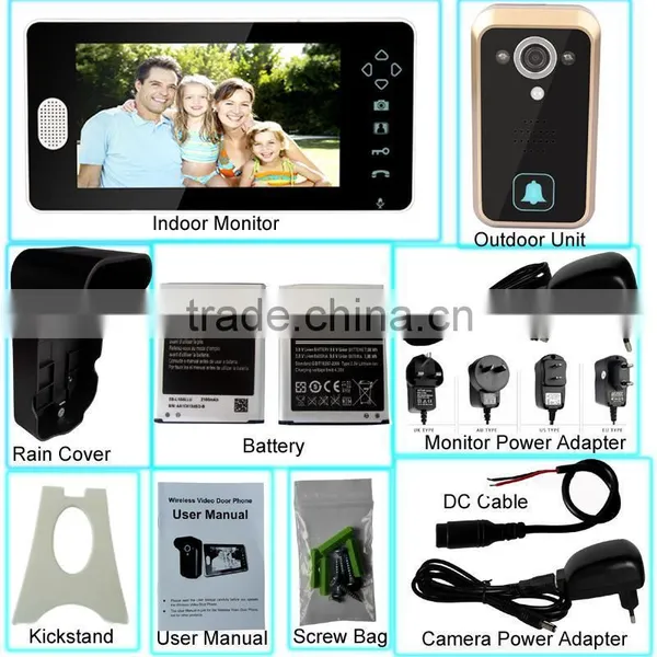 7 Inch Video Door Phone 1v2 Wireless Door Phone Video Intercom photo-4