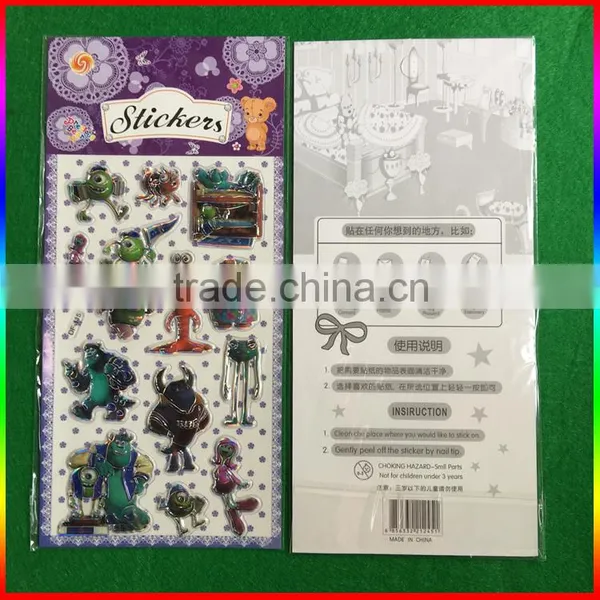 Embossed PVC Stickers Cartoon Figure Stickers With Silver Range photo-3
