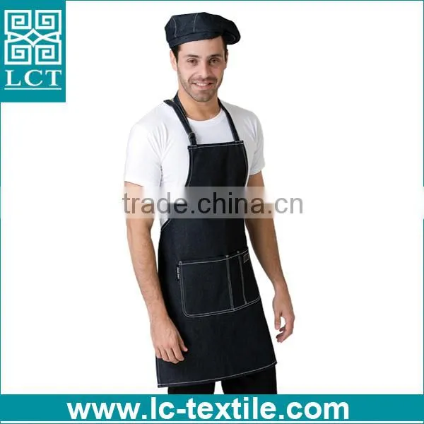 Mens Heavy Duty Denim Bib Type Work Aprons With Pockets photo-2