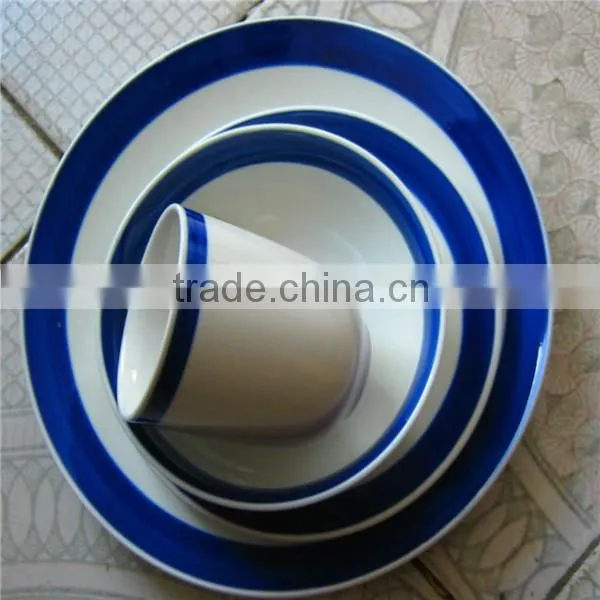 Blue and White Porcelain Dinnerware Set / Poland Porcelain Dinnerware Set / Colorful Porcelain Dinnerware Sets photo-3