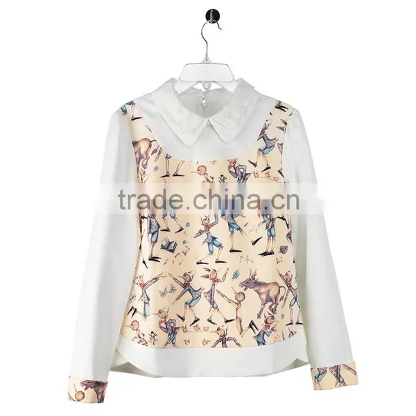PRETTY STEPS 2016 New Fashionable Patch Work Top Fashion Blouse Design for Office photo-6
