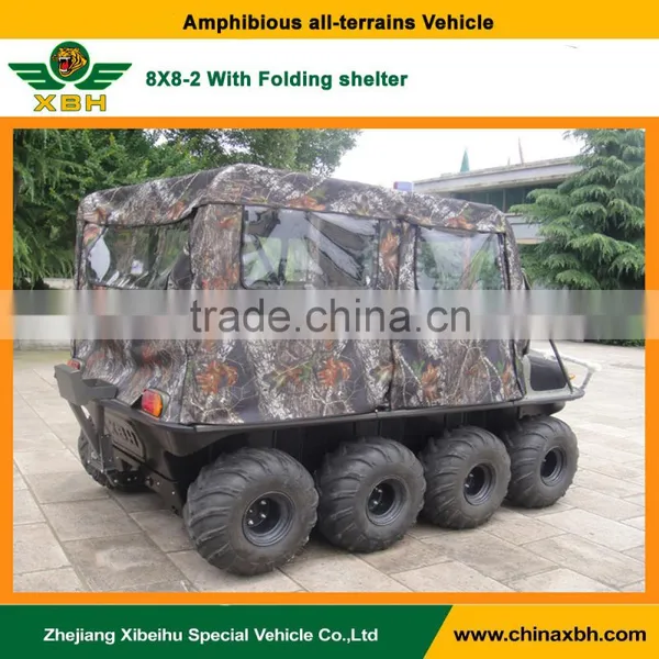 XBH 8X8-2 Standard Vehicle With Folding Shelter 800cc 8 Wheel 4 Stroke Rain Proof go Any Where ATV