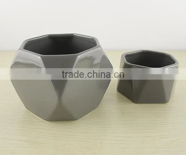 Factory Wholesale Custom Design Prismatic Holder Ceramic Candle Jar photo-6