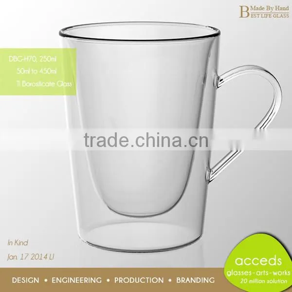 Creative Transparant Borosilicate Double Deck Milk Cup photo-2