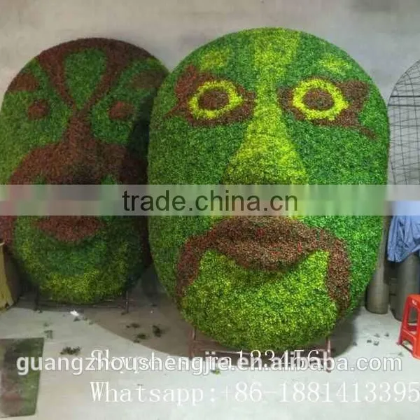 CHY1010808 Shaped Human Face Sculpture,artificial Topiary Plastic Sculpture photo-4