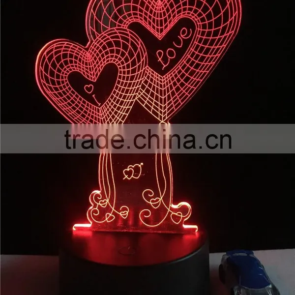Balloons Heart Shape Custom 3d Colorful Night Light Led Acrylic Lamp photo-5