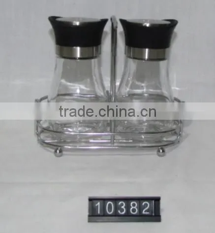 Clear Salt and Pepper Shakers Sets With Stand