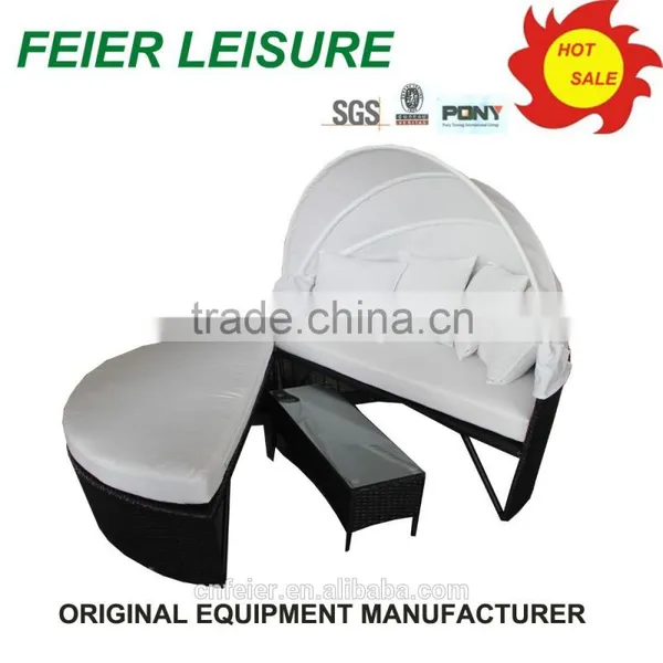 New Style Rattan Round Chaise Lounge Chair photo-5