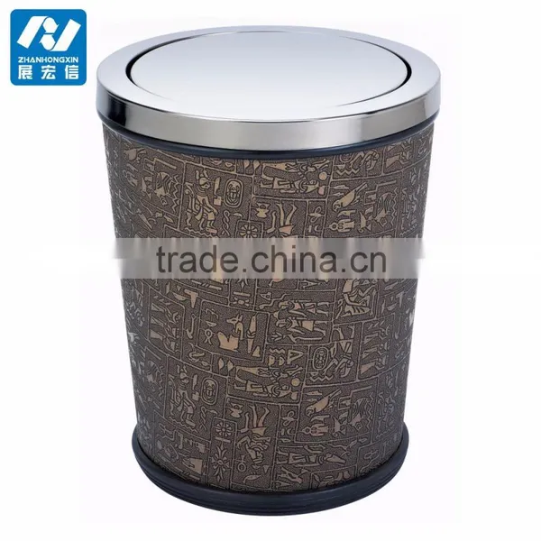 Hotel Room Trash Can Stainless Steel Paper Waste Bin photo-4