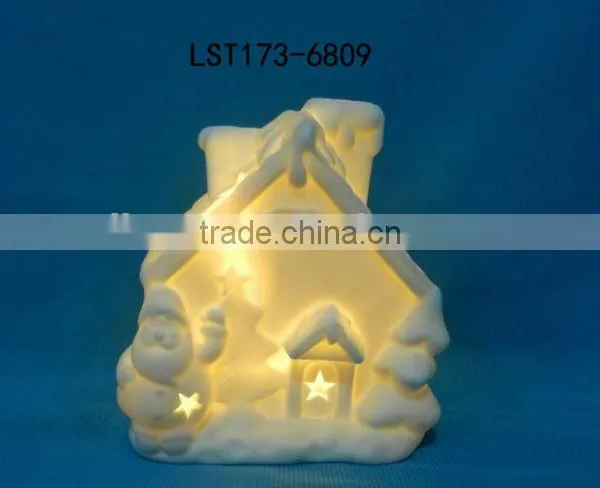 House Shaped Christmas Decoration Ceramic Christmas Light House photo-6