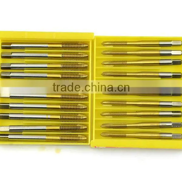 7pcs/set 3-12mm Tap & Die Set Hand Tools Titanium Coating Cutter Hole HSS Taps Set Straight Fluted photo-5