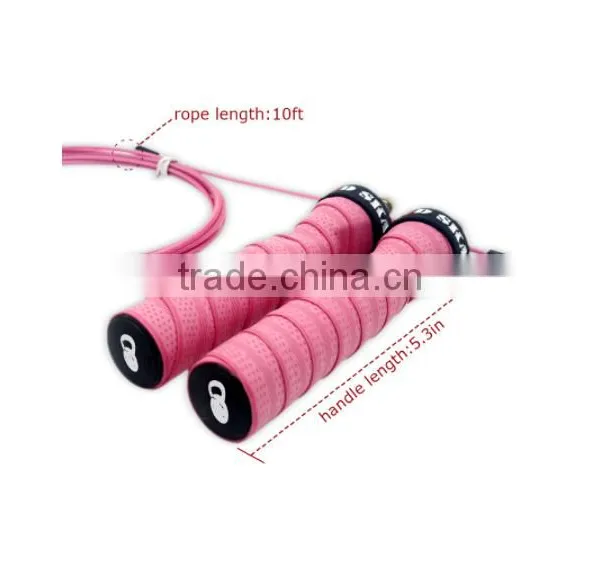Anti Slip Hanldes Adjustable Steel Cable Jump Rope -speed Jump Rope With Metal Ball Bearing for Crossfit photo-2
