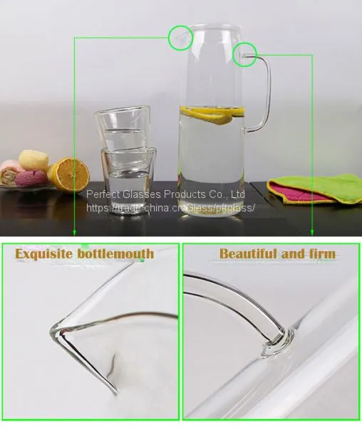 Water Bottle Wholesale Glass Bottle Wholesale Water Jug Glass Decanter Glass Bottle for Kitchen Resturant and Hotel photo-2