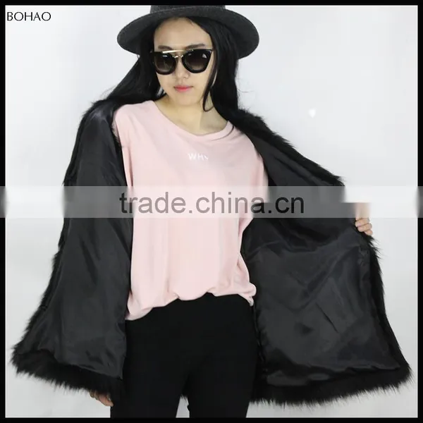 Latest Customized Winter Women Faux Fur Vest Black photo-6