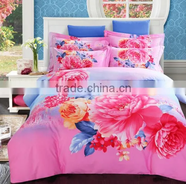 100% Polyester Digital Printed Flower Bedding Sheet/sleeping Bags/ Duvet Cover photo-2