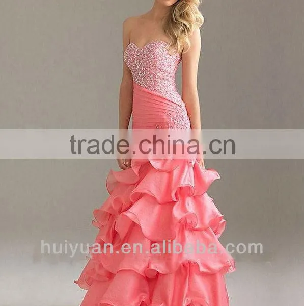 Backless Floor Length Heavy Beaded Red Mermaid Dress photo-2