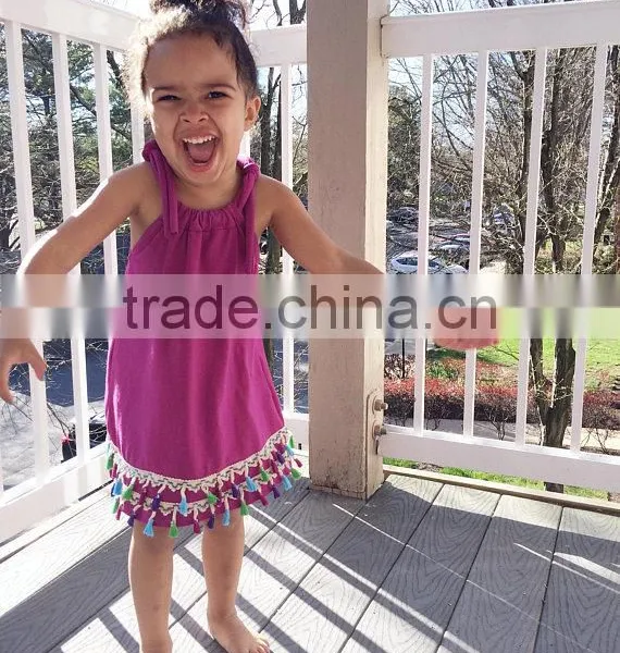 New Fashion Summer Sleeveless Tassels Children's Dress photo-2