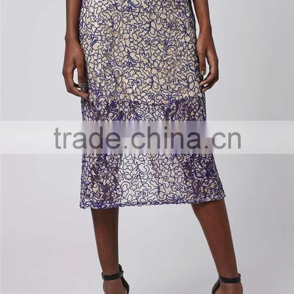 New Arrival Long Skirt Lady Cord Lace Pencil Skirt With High Waist Split See Through Clothes photo-2