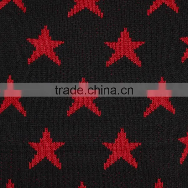 Crew Neck Pullover Blend Knit Star Pattern Fashion Mens Winter Jacquard Sweater photo-3