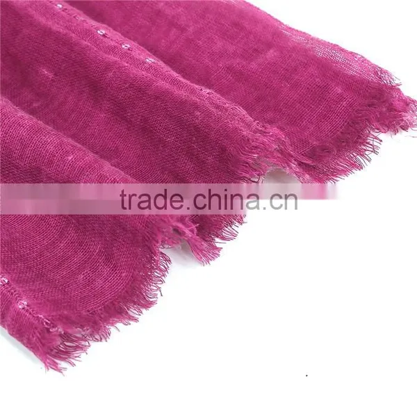 Polyester Scarves & Wraps Rectangle Silver Fuchsia Sequins Fabric Wholesale Scarf photo-2