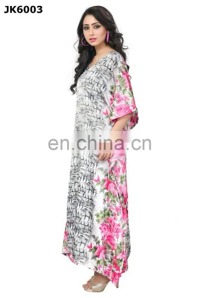 Floral Printed Medium Length Kaftan / Decent Daily Wear High Quality Kaftan / Latest Indian Ethnic Wear (kaftans 2017) photo-5