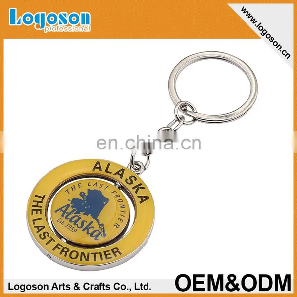 France Newest High Quality Emboss Souvenir Metal City Spinning Keyholder photo-3