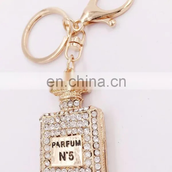 Rhinestone Crystal Keyring Charm Pendant Purse Bag Key Ring Chain Keychain Perfume Bottle Very Hot Sale photo-6