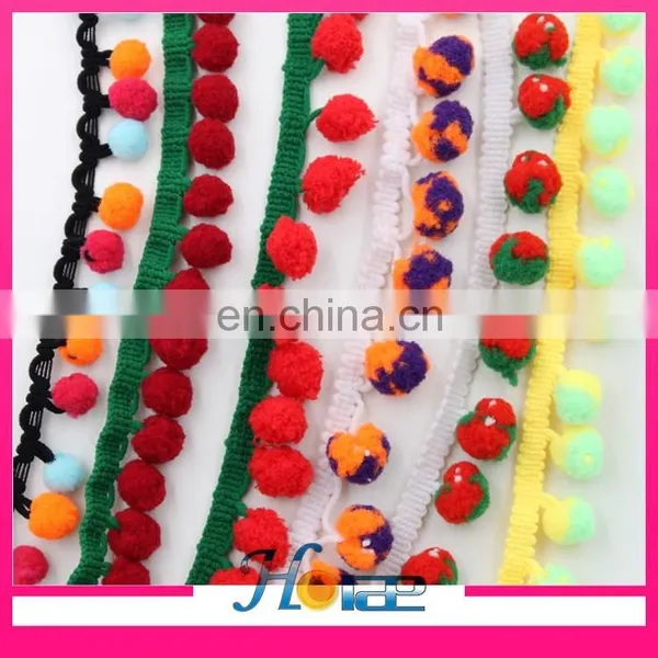 Fashion 2cm Width Colorful Tassel Fringe Pom Pom Trim for Clothing Hea189 photo-4