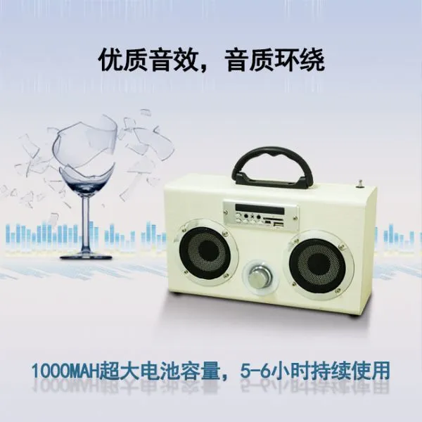 Cute Gift Portable Wooden Wireless Bluetooth Speaker FM Card Headset Microphone Karaoke Mini Speaker photo-2