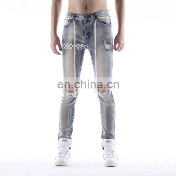 DiZNEW High Quality Custom Denim Men Printing Ripped Jeans photo-3