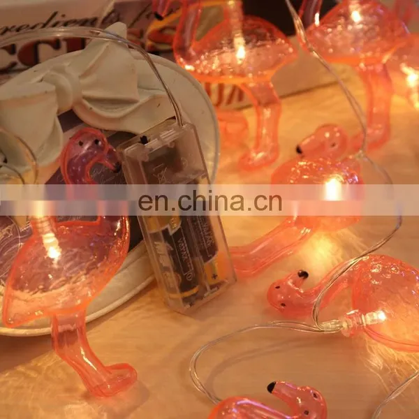 High Quality Battery Operated Plastic Pink Flamingo Led String Light photo-3