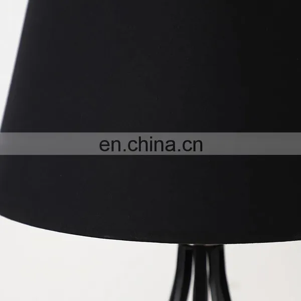 Accept Own Custom Hotel Home Living Room Decoration Silver-plated Base Black Metal Table Lamp photo-5