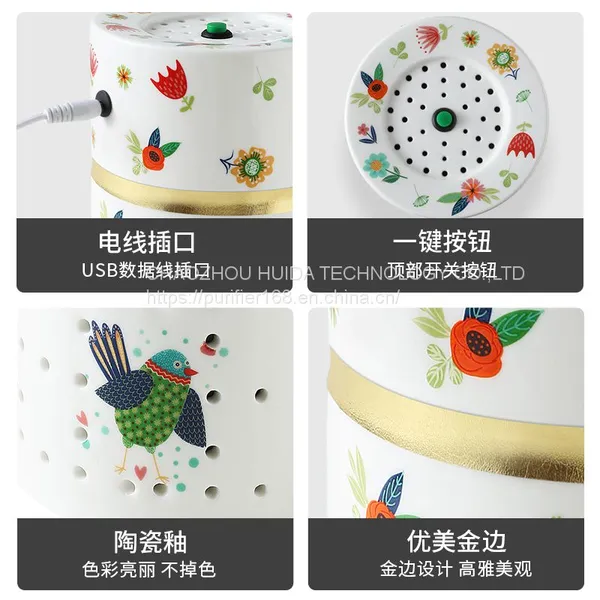 Ceramic Air Purifier LED-UV Disinfection 5V USB PM2.5 photo-2
