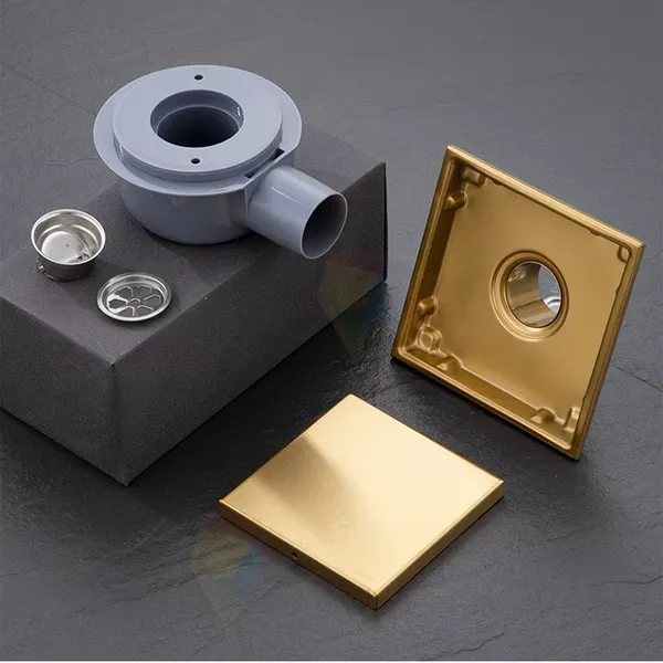 Modern Design 4 Inch Wholesale Invisible Square Stainless Steel Shower Floor Drain SUS 304 Tile Insert for Bathroom Waste photo-5