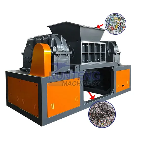 Heavy Duty Double Shaft Decoration Wood Panel Shredder Aluminum Cans Shredding Machine