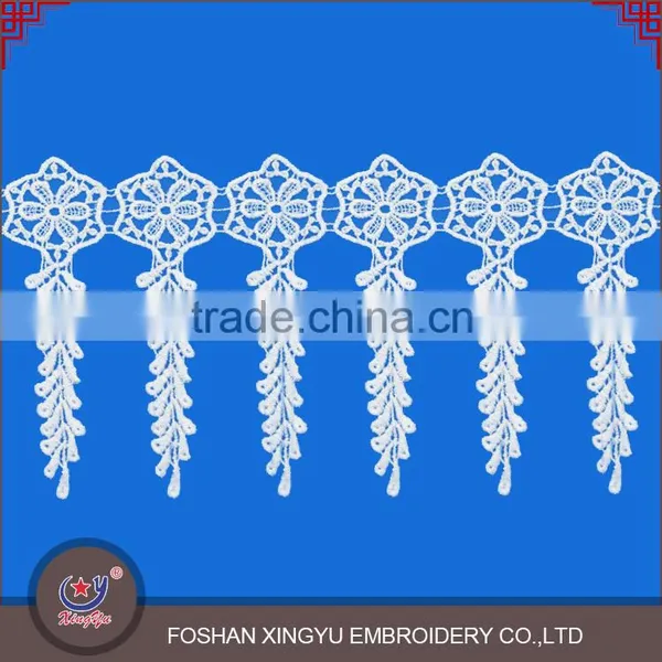 2016 Elegant Embroidery Fancy Garment Accessories 16.5 cm Width Bridal Lace Trim for Wedding Dress Wholesale photo-2