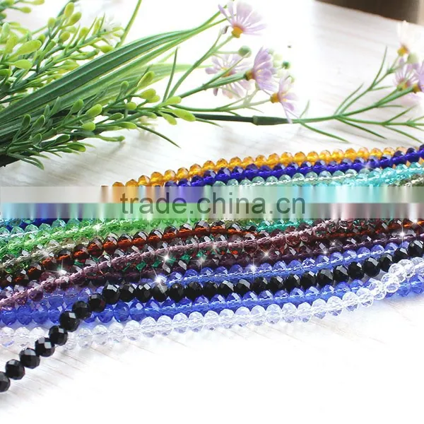 2016 Shiny Crystal Beads Beading Round Facted Rondelle Beads 4 6 8 10 12 Clear Color Glass Bead