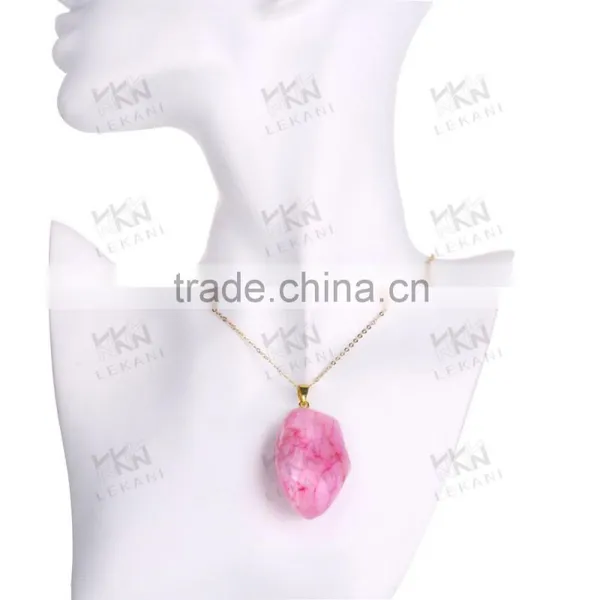 Charm Pink Cyrstal Diffuser Necklace Wholesale photo-2