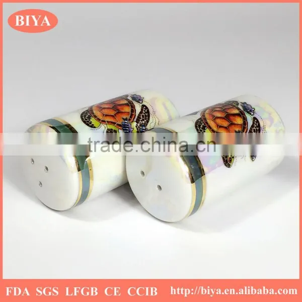 Chaozhou Factory Manufacture Ceramic Salt and Sepper Shaker Bottles Colorful Pearl Glazed Souvenir Bottle photo-2